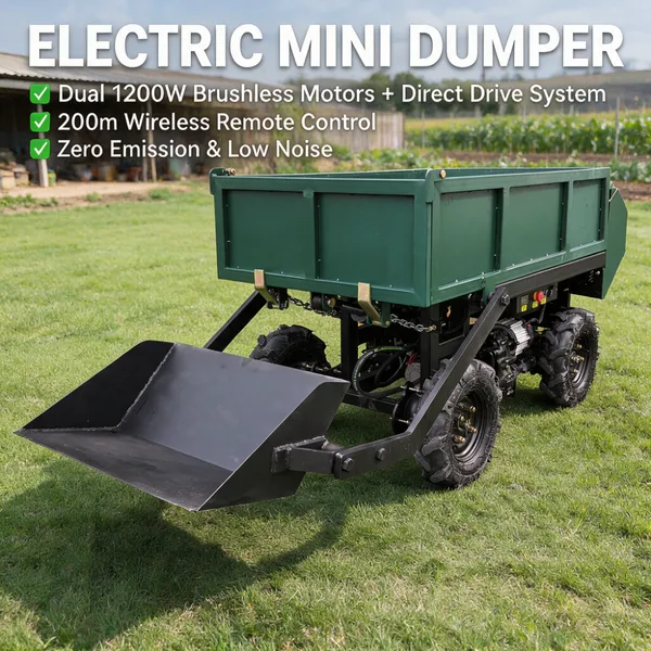 Remote Control All Terrain Transporter Self Loading Dumper for Farm Orchard Greenhouse and Construction