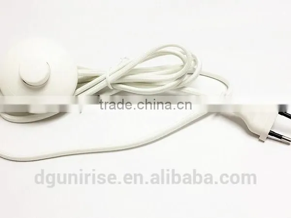 White VDE Textile Braided Cable With Switch photo-3