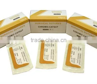 CHROMIC CATGUT WITH NEEDLE SURGICAL SUTURE , CE ISO