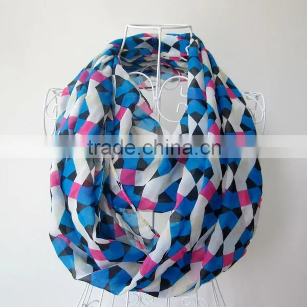 Fashionable Geometric Pattern Chiffon Printed Indian Silk Muslim Lady Scarf photo-2
