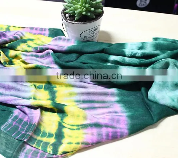 Fashionable Polyester Cotton Ties Dye Long Scarf Viscose Scarf
