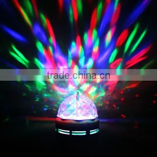 NEW Style RGB Full Color E27 3W AC 110V 220V LED Bulb Crystal Auto Rotating Stage Effect DJ Mini Laser Disco Stage Light Lamp photo-2