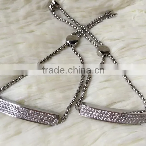 2015 Fashion Design Handchain Bracelet and Stainless Steel Bracelet With Zircone Stone by CZ Setting photo-6