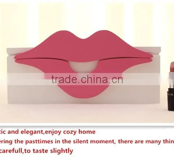 High Quality Wooden Jewelry Kiss Sexy Pink Creation Gift Saving Wooden Box With Pull Grid Varning Custom Logo photo-4