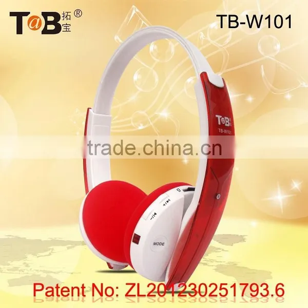 Wireless Earmuff FM AM Radio and Mp3 Player Headphones / Headsets With TF / MicroSD Card TB-W101