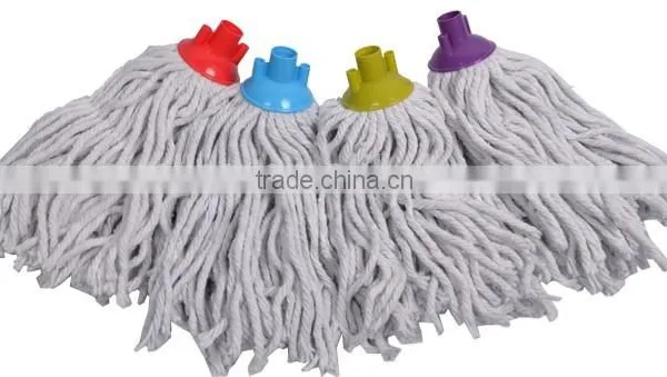 Hot Selling Colourful Iron Pole Plastic Head Cotton Rope Floor Mop photo-2
