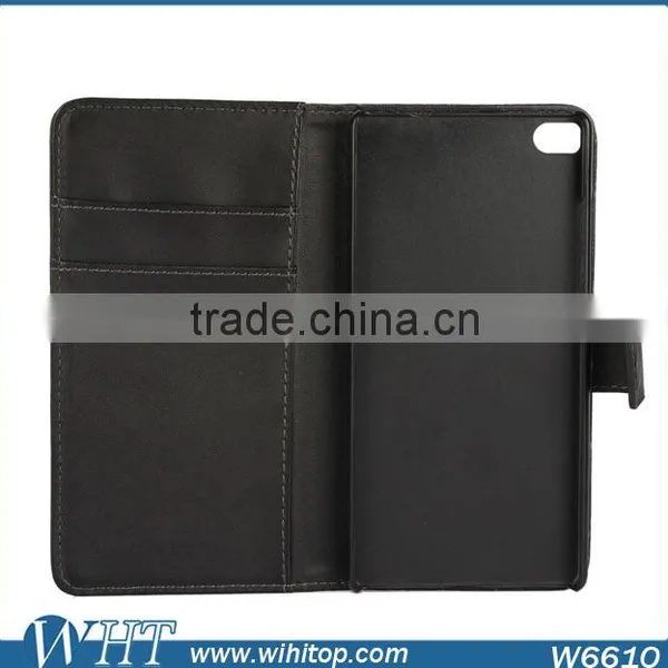 High Grade Folio Style PU Leather Flip Back Cover Wallet Case for Huawei P8 photo-6