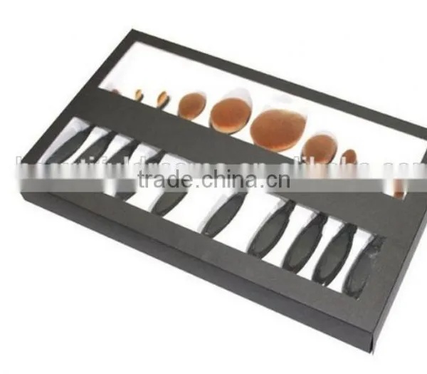 10 PCS Oval Makeup Brushes Set Synthetic Hair Professional / Full Coverage Plastic Face / Eye / Lip MAKE-UP FOR YOU 10 PCS O photo-3