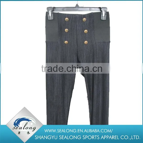 2016 New Arrival Shaoxing Wholesale Hot Sell Body Wearing Knitting Woman Jeans Leggings for Ladies Quality Choice photo-3