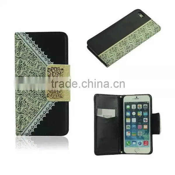 Nice Design Lace Bowknot Wallet Leather Cases For IPhone 5 photo-2