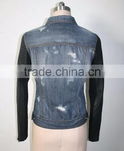 Women Spring Autumn PU Jeans Jacket Online Shopping photo-3