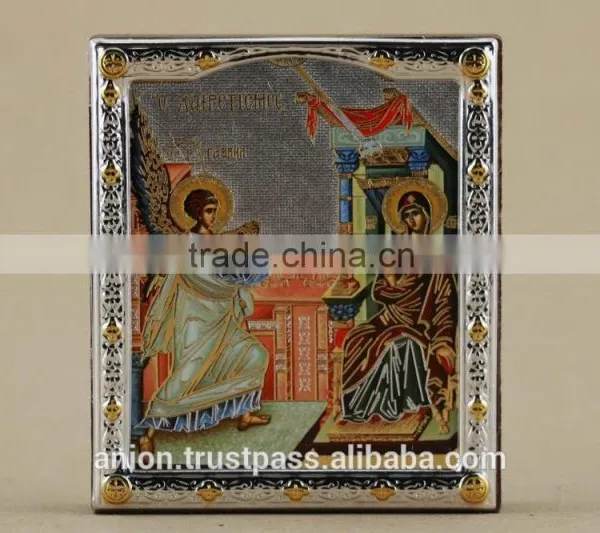 Greek & Russian Orthodox Wooden Icon. Annunciation. Small Size photo-2