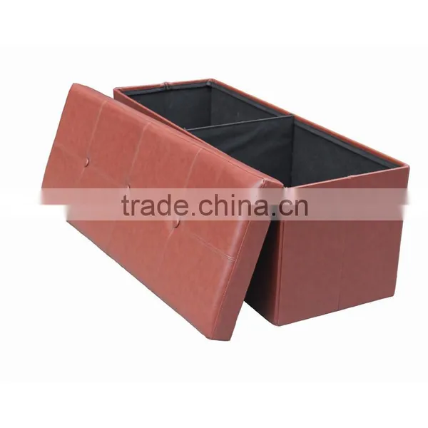 Quality Round Purple Storage Ottoman photo-6