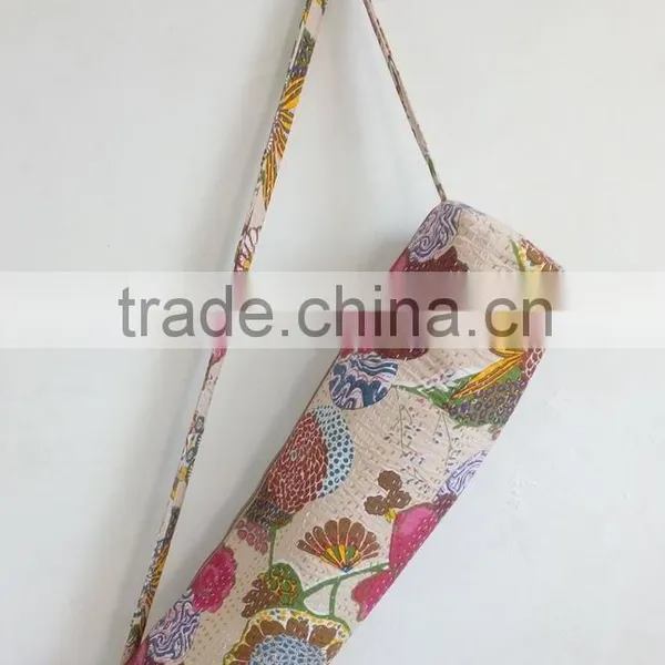 Cotton Shoulder Bag Yoga Bag Handmade Yoga Mat Bag Cross Body Bag Unisex Bag Embroidery Yoga Bag Vintage Yoga Bag