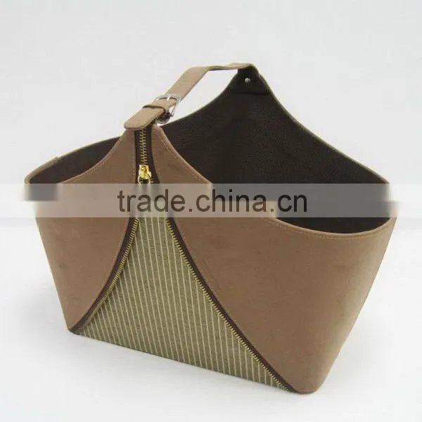 Top Grade Factory Direct Hot Sell Fashion Leather Storage Basket photo-2