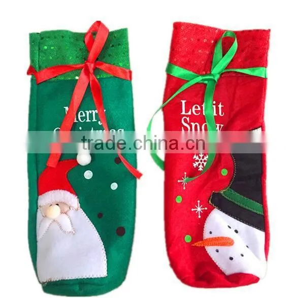 Santa Claus Sheath Gift Sheath CHAMPAGNE Sheath ,bottle Use Ather Christmas Sheath 13*32cm photo-2