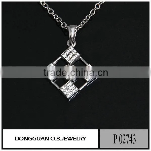 Silver Plated Diamond Pendant/clear Zircon Pendant/fashion Custom Pendant photo-4