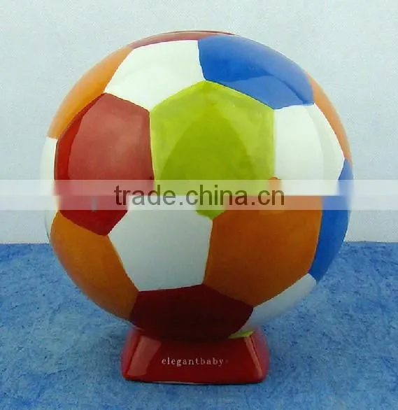 Ceramic Football Piggy Bank/ Ceramic Football Money Box