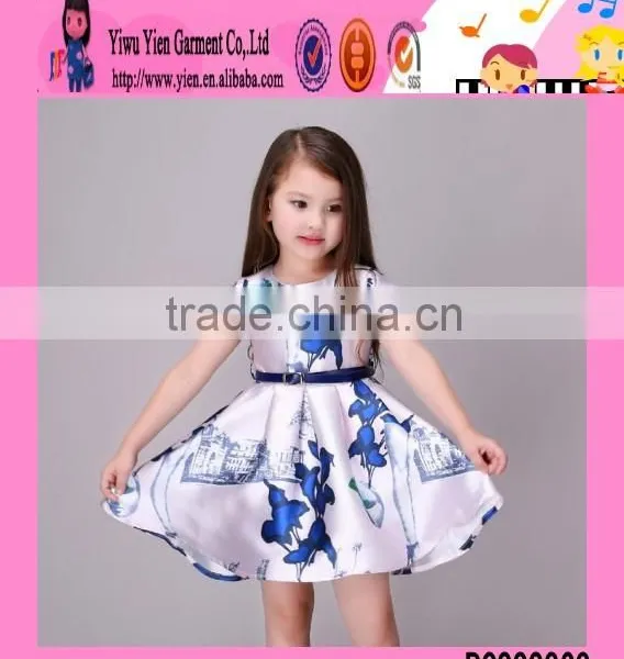 2016 Lovely Baby Girl Designer One Piece Party Dress Summer Hot Sale Party Dress for 2-12 Years Old Girls photo-3