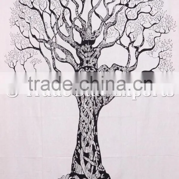 Tree Of Life Wall Art Bohemian Indian Cotton Wall Hangings Gypsy Tapestry photo-2