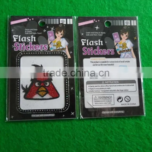 Custom Glitter Powder Bird Sticker for Mobile Phone photo-2