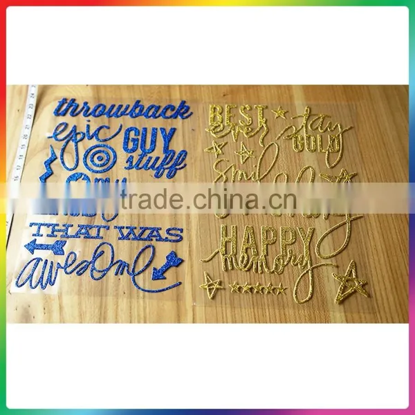 Beautiful Letter Blue Gold Glitter Sticker photo-4