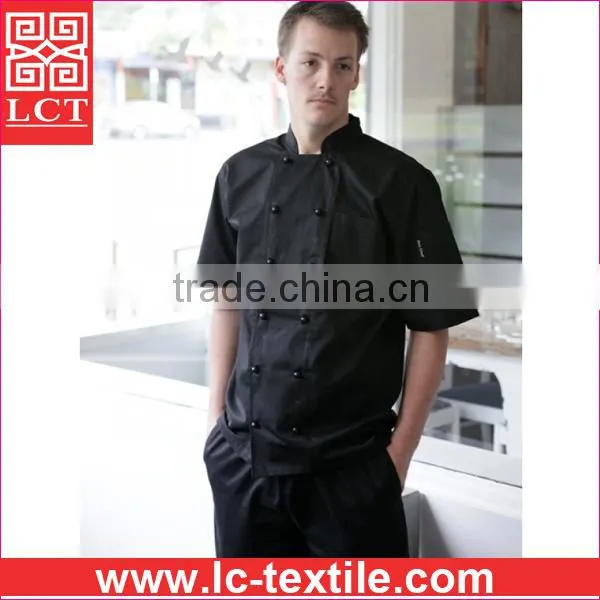 Supply Factory Direct Sell 65% Polyester 35% Cotton Breathable Chef Jacket With Double Breasted Design for Unisex Wear(LCTU0018) photo-3