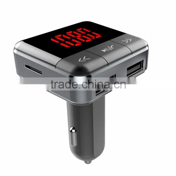BC12 Dual USB Car Charger Bluetooth FM Transmitter Kit With APP Function, Support LCD Display / TF Card Music Play / Hands-free photo-2