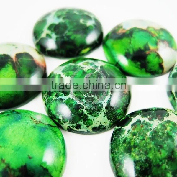 20mm Round Forest Green Imperial Jasper Cabochon Beads,gemstone Pendant Cabochon Stone Beads Set 4110017 photo-2