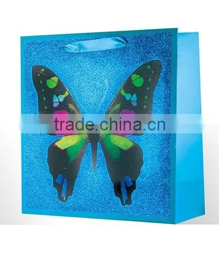 2015 New Dsign Printing White Paper Gift Bags With Ribbon Handles photo-2