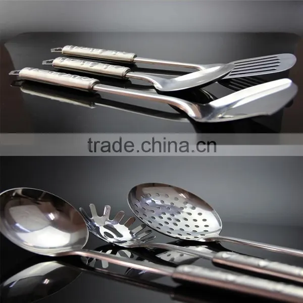 Modern Stainless Steel Kitchen Utensils Set/ Cook Hot Sell Stainless Love Handle Kitchen Ware 7pcs Kitchenware Set S01 photo-5
