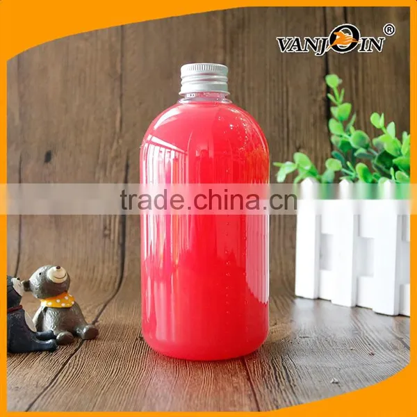 400ml Empty PET Plastic Clear Boston Bottles With Aluminum Cap photo-5