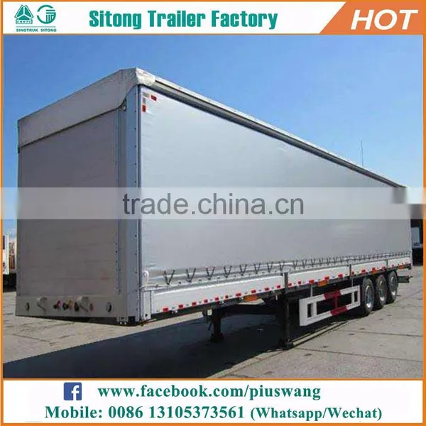 China Best Selling Van Type Curtain Side Semi Trailer Tri-axles Curtain Van Trailer photo-5