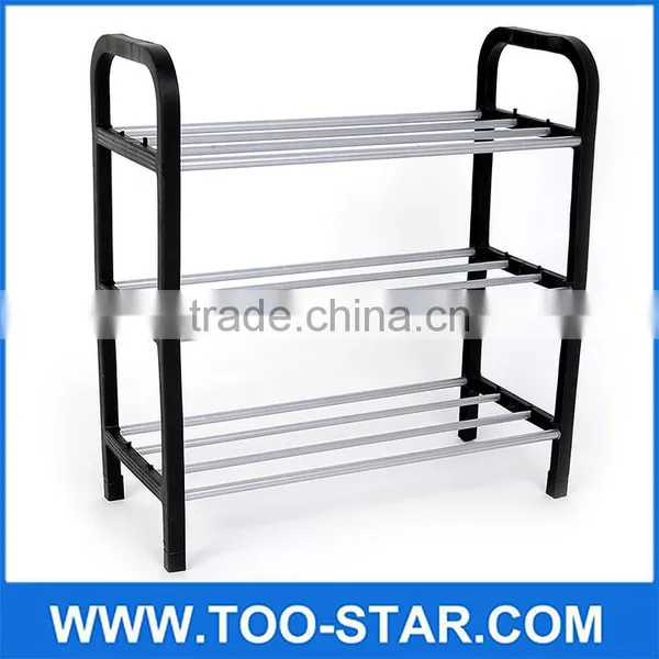 Popular Combination Environmental Plastic Home 4 Tier Shoes Rack Shelf Storage Organizer Metal Pipe Stand Holder Shelves photo-3