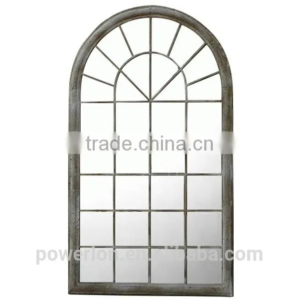 POWERLON Ornate Garden Rustic Iron Window Mirror With Natural Beauty Reflection photo-3