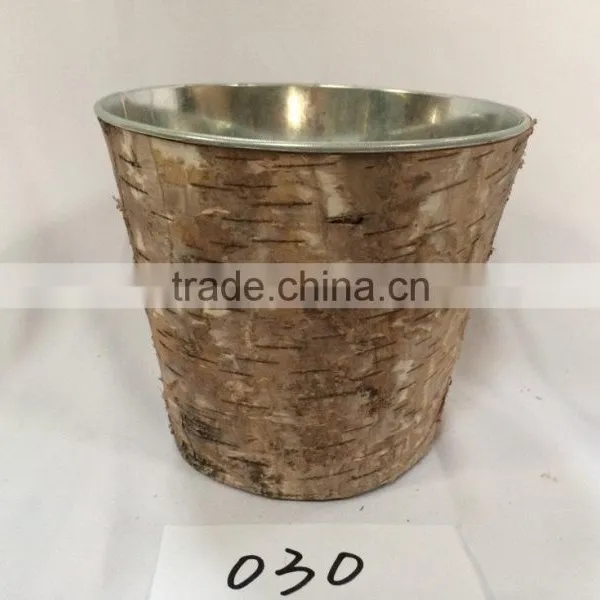 Vintage Antique Aged Look Multi-functional Metal Flower Pots Planter With Tree Bark photo-3