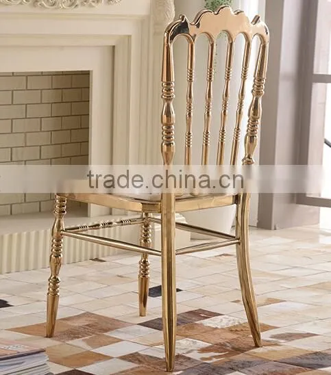 Quality Polished Titanium Golden Stainless Steel Luxury Modern Chiavari Chair LQ-SSC001T photo-3