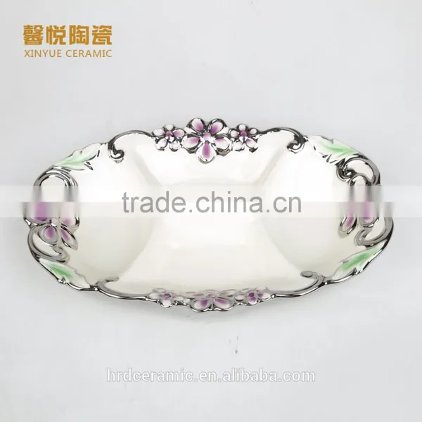 China Factory Wholesale Golden Electroplating Fruit Departed Plate photo-3