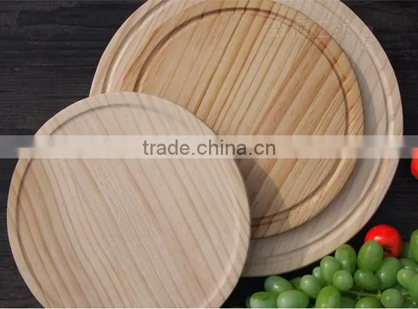 Eco-friendly Round Solid Wood Cutting Board for Serving Food photo-4