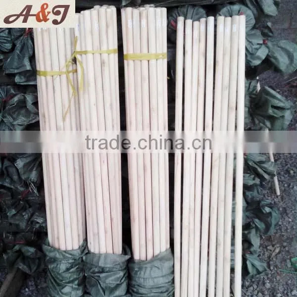 Good Treatment Finished Italian Screw Broom Sticker /painting Wood Pole Plain Bottom End