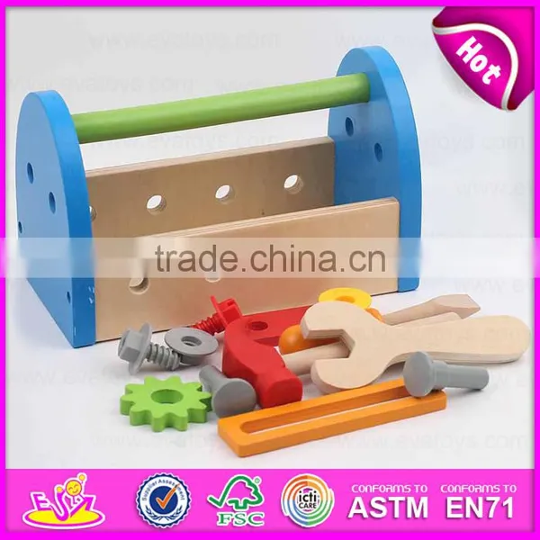 Hot Sale Preschool Toy Wooden Kids Tool Box Best Design Intelligent Diy Wooden Kids Tool Box W03D018 photo-6