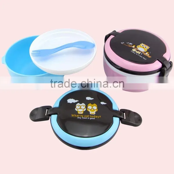 500ML Custom Design Available Round Plastic Lunch Box photo-2