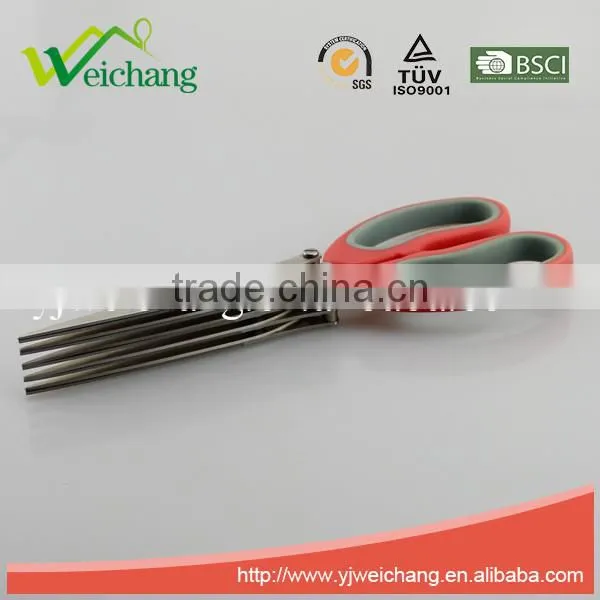 WCJ719 5 Layer Scissors Straight Stainless Steel Precision 5 Blade Scissors Stainless Steel Chopped Green Onion Scissors photo-3