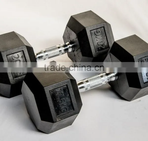 Wholesale Rubber Coated Hex Dumbbell Crossfit Equipment Gym Equipment photo-3
