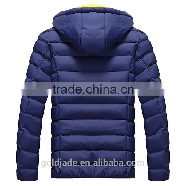 Wholesale 2016 Winter Cotton-padded Black Yellow Sports Down Jackets For Winters Men photo-5