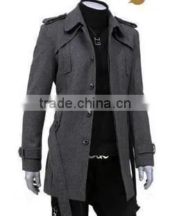 Man Spring and Autumn Long Style Grey Jacket 2015 photo-5
