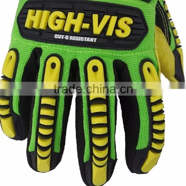 CE 4543 Oil and Gas Cut Proof PVC Dotted High Impact Resistant Safety Gloves photo-4