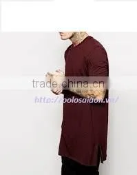 Men Blank t Shirt, Long Line , 100% Cotton photo-2