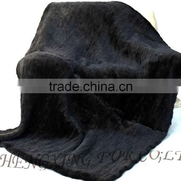 CX-D-80D Genuine Mink Fur Blanket Throw Rug photo-4