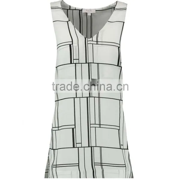 New Arrival Women White V Neck Tunic Vest Plain Chiffon Summer Sleeveless Clothing photo-5